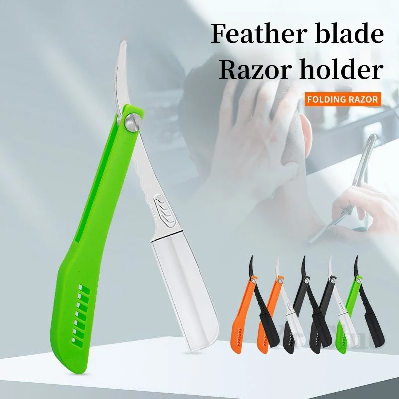 

Shaving Shaver Hollowed Out Zinc Alloy Feather Shaver Face Folding Manual Shaver Holder Beard Trimmer Hair Salon Styling Tool