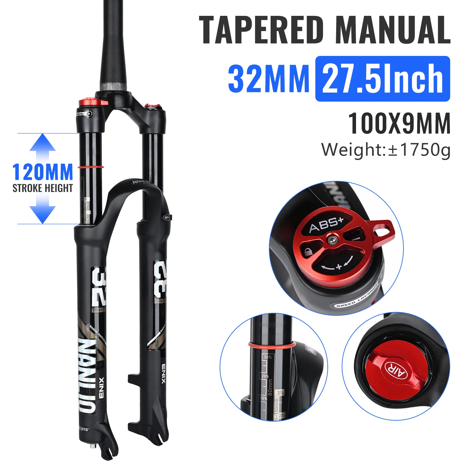 Nanlio X5 PRO MTB luchtveringvork 120mm veerweg 26 27.5 29 inch lichtgewicht 1,8kg XC mountainbike voorvork + gratis cadeau