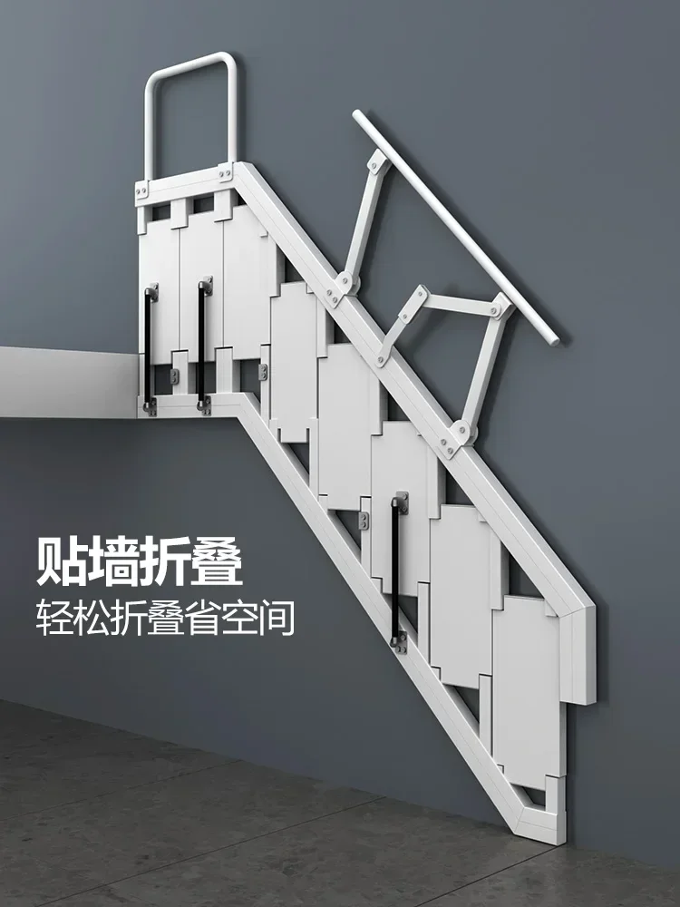 Customized foldable staircase against the wall indoor duplex