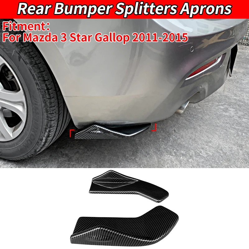 For Mazda 3 Star Gallop 2011-2015 Car Exterior Accessory Rear Bumper Splitters Aprons Lip Spoiler Diffuser Wrap Angle Protector