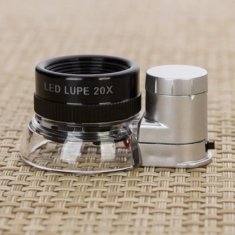 

20X High Power Optical Blue Coating Lens Loupe Magnifier Magnifying Glasses with LED Lights Solder Clamp Helping Hand Soldering