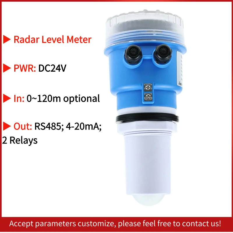 Deep Well 80G High Frequency Radar Water Level Meter Gauge Level measuring tool tank Liquid Level Transmitter