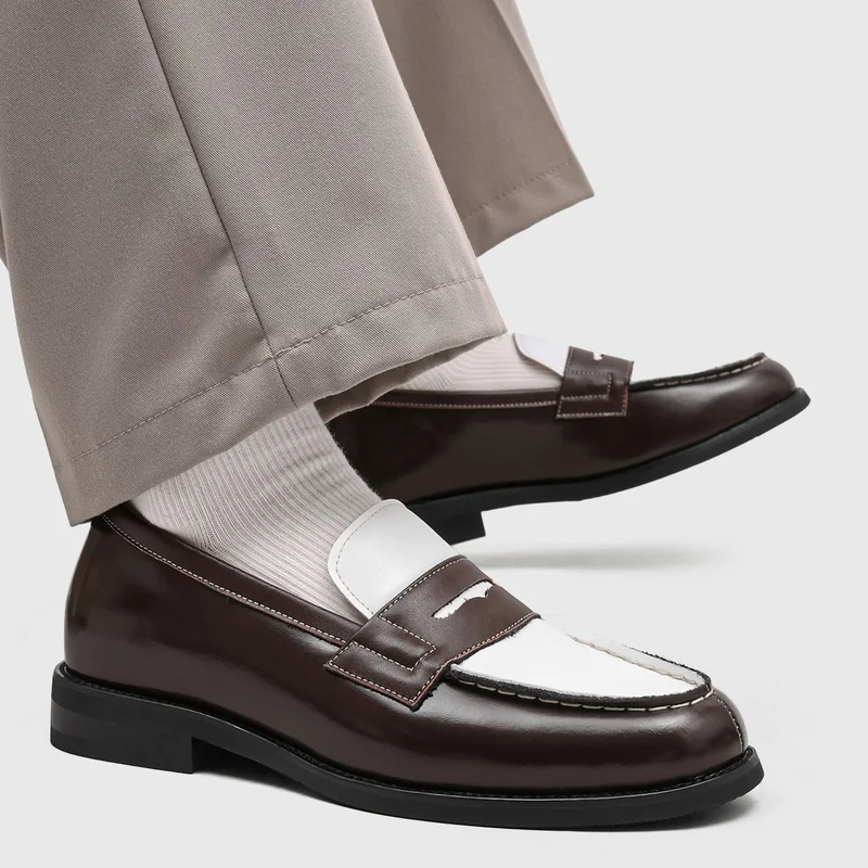 Summer New Men Color Blocked Loafers with High-end Feel Dry and Breathable Business Leisure Daily Commuting Trendy Shoes