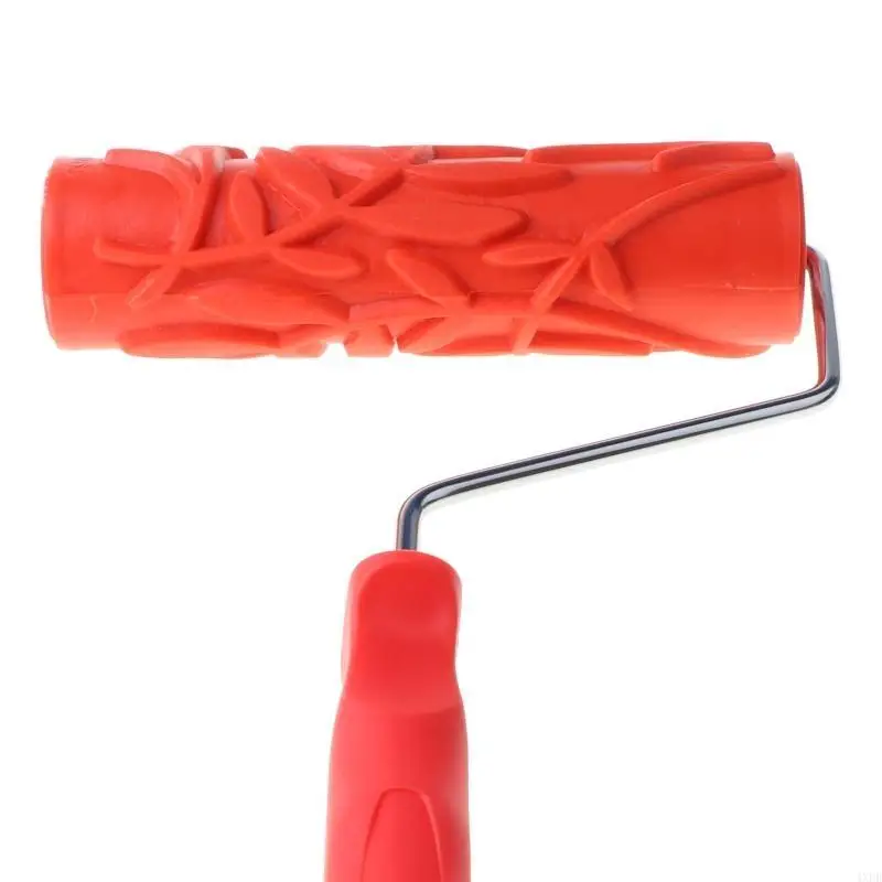 

4XFD 7" DIY Patterned Paint Roller Decorative Rubber Roller Paint Tools Reliefs with Painting Mach for DIY Home Wall Decor