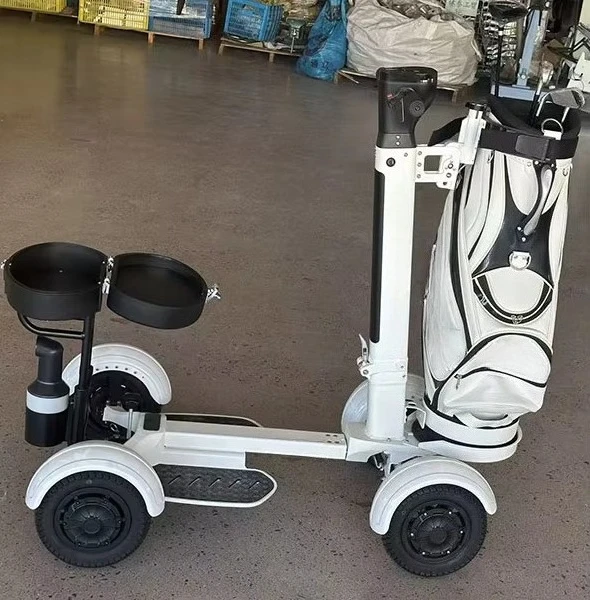 2026 أحدث تصميم حقيبة جولف سحب دفع عربة سبائك الألومنيوم 4 عجلات دفع عربة الغولف مع حامل المظلة #2