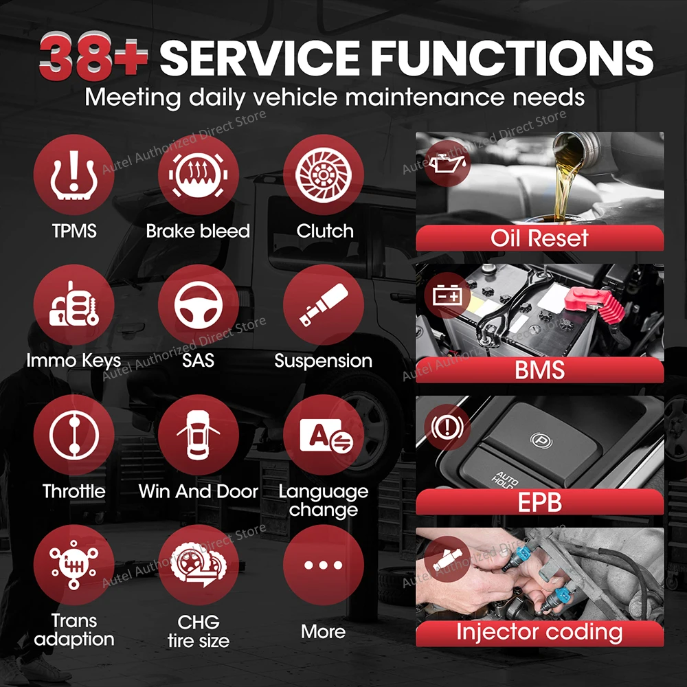 Autel MaxiPRO MP808BT PRO OBD2 Scanner Car Diagnostic Tools Online ECU Coding VAG Guided, Active Test PK MK900BT MP900 MP808S