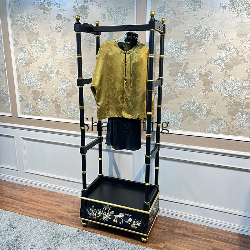 

ZYY high-end light luxury all-solid wood coat rack with locker painting simple and modern