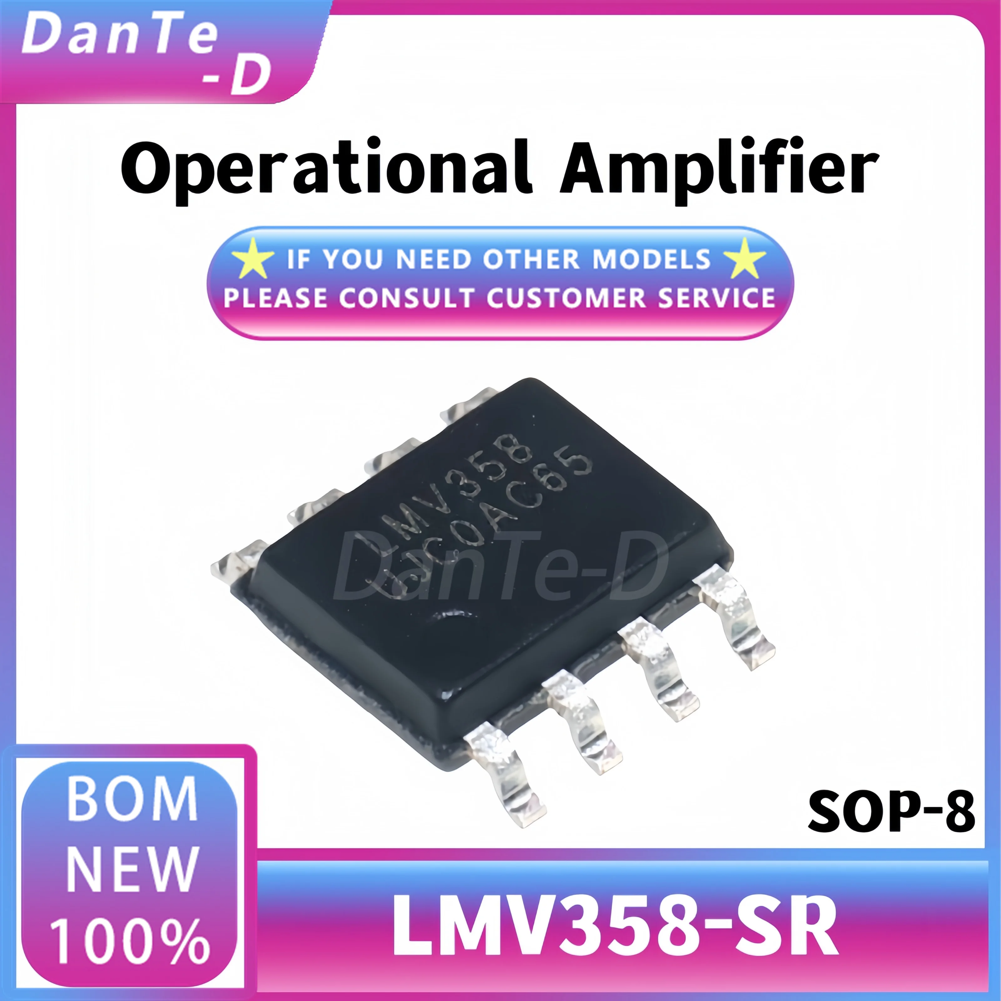 10PCS LMV358-SR Original genuine SOP-8 Low Power rail-to-rail input/Output 2-channel opamp