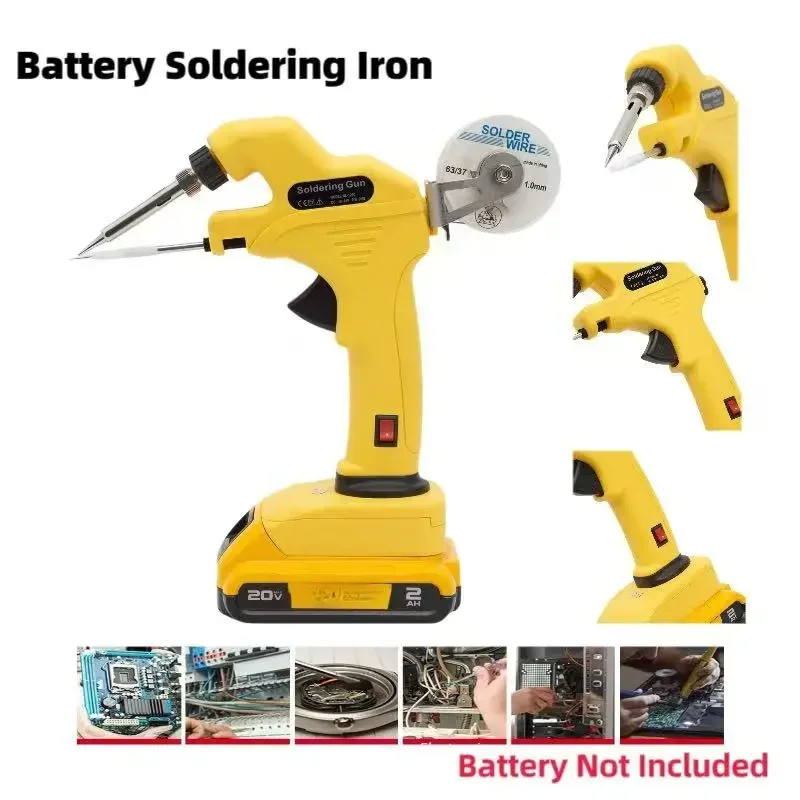 30W Battery Cordless Soldering Iron Kit for Dewalt 18V Max Lithium-ion Welding Gun 30W With Ceramic Heater Welding（No battery）