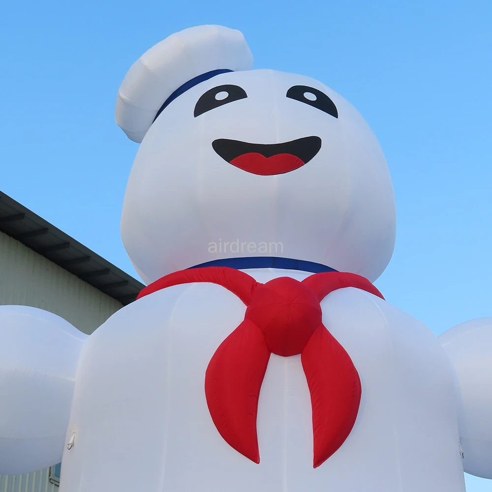 Riesige Outdoor-Halloween-Dekor Schlauchboote bleiben Puft Marshmallow Mann mit LED-Licht aufblasbaren Ghost buster Modell für Werbung