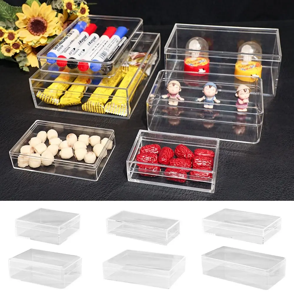 Thickened Rectangular Plastic Storage Box High Transparency Acrylic Food Gift Packaging Box Plant Landscaping Transparent Box