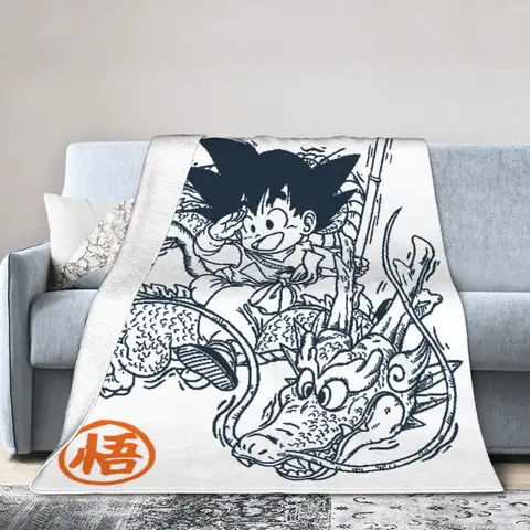 Goku and Shenron Knitted Blanket Kakarot DBZ Manga Plush Throw Blankets Summer Air Conditioning Printed Soft Warm Bedspreads,