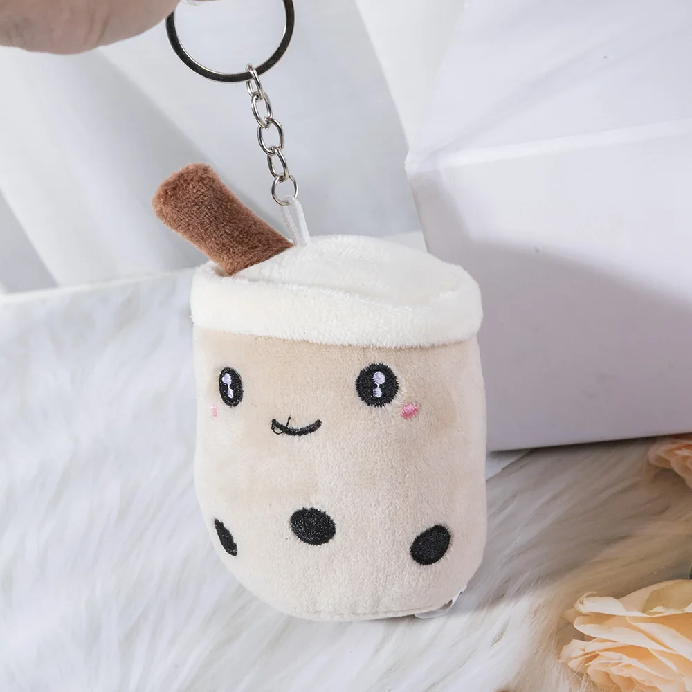 10 pcs/lot 8CM Cute Milk Tea Plush Toys Milk Tea Plush Toys Soft PP Cotton Full Plush Keychain Backpack Pendant Birthday Gift