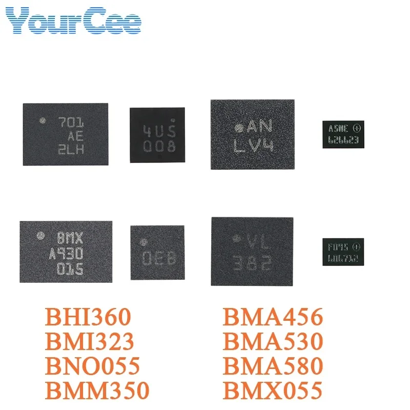 5PCS/1PC BHI360 BMI323 BNO055 BMM350 BMA456 BMA530 BMA580 BMX055 Digital 3Axis 9Axis Accelerometer Sensor Chip