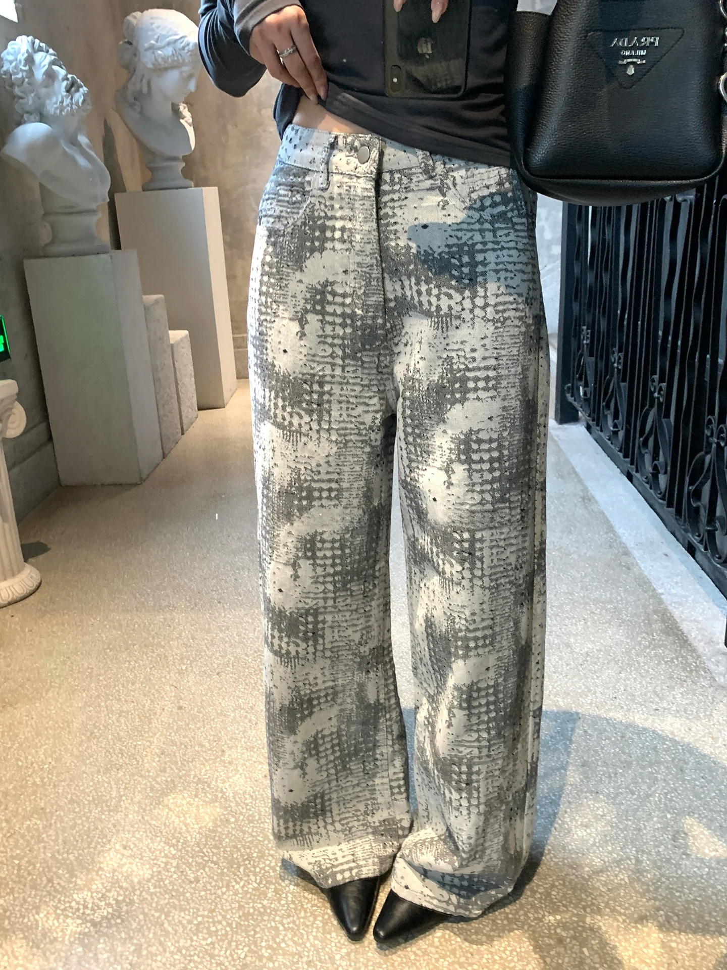 

GV Big Brother Casual Ombre Denim Jeans Women's Straight Leg Non-Stretch l Waist Button Closure Spring Summer New Sle