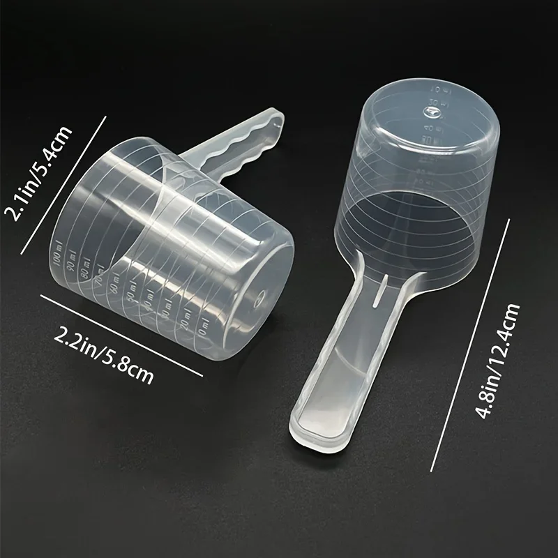 3pcs 100ml Transparent Pet Measuring Spoon With Scale Plastic Dog Feeding Shovel Pet Tableware