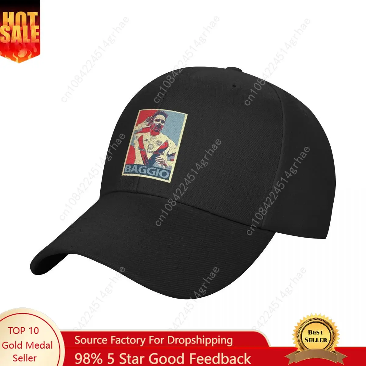 

Roberto Baggio Vintage Print Hat Caps Women Sports Caps Summer 2025