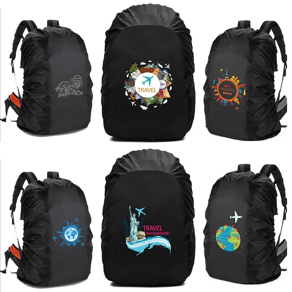 

20L-70L Backpack Rain Cover Waterproof Multipurpose Travel Pattern Print Adjustable Portable Outdoor Sport Cycling Case Bag