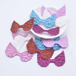 20Pcs 50*30mm Glitter Nonwoven Angel Wing Appliques Cupid Wing Fairy Wing for DIY Clothes Patches Headwear Bow Decor Accessories