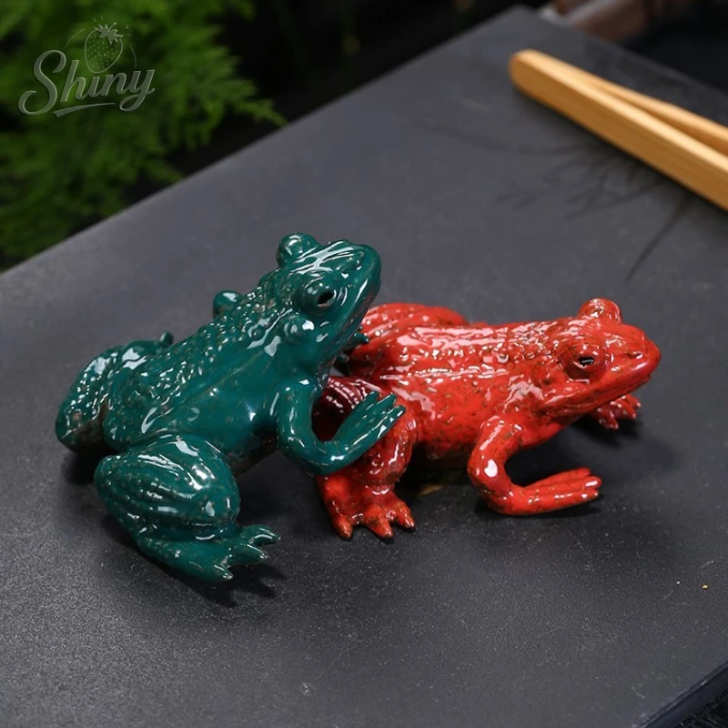 

Creative Purple Sand Tea Pet Frog Ornaments Home Indoor Rockery Bonsai Fish Tank Landscape Desktop Decorative Ceramic Ornaments