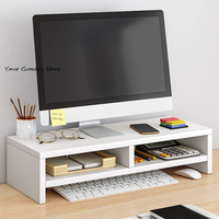 Computer Monitor Stand Riser With Drawers, Universal Wooden Laptop Tv Desktop Monitor Stand, Storage Organizer Sit