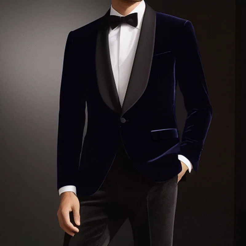 90 Groom wedding suit tuxedo banquet host performance high-end suede suit