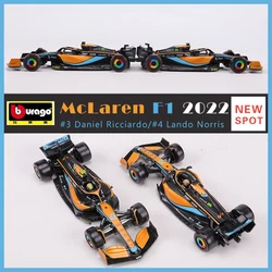 Bburago 1:43 2022 McLaren MCL36  F1 Racing Car  NO.3 NO.4 Alloy Model Car