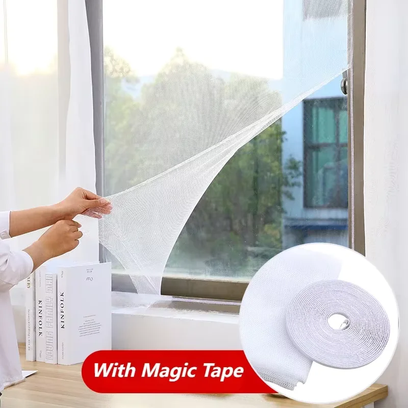 Moustiquaire de fenêtre autocollante invisible anti-moustiques, sans perçage, installation facile, filet respirant anti-insectes pour maison et chambre