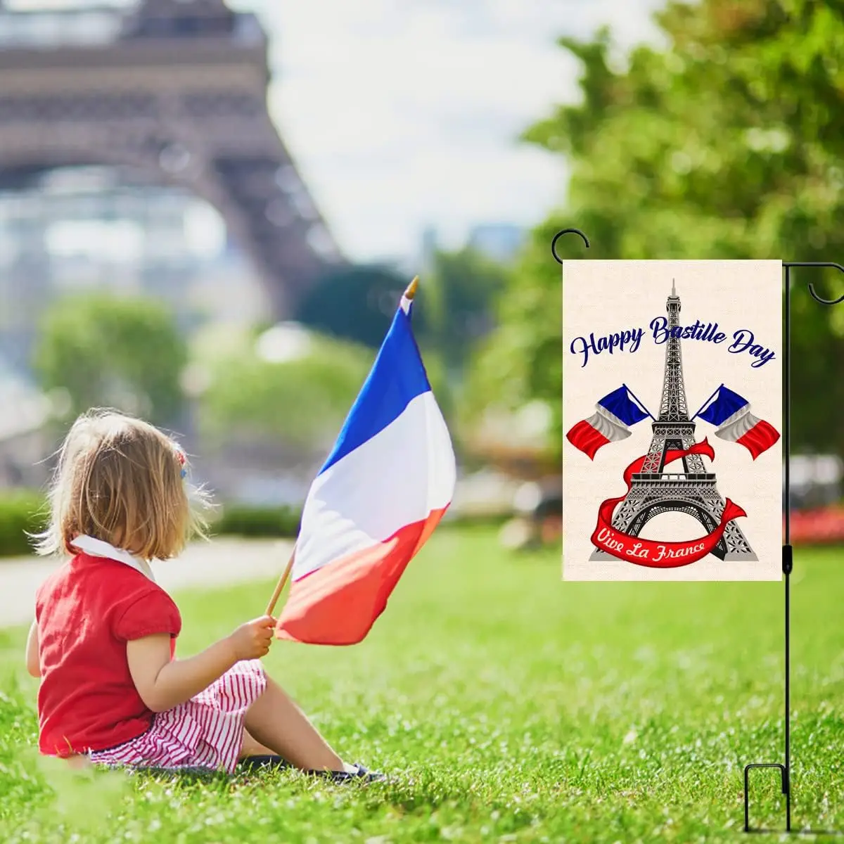 Happy Bastille Day Garden Flag Vive La France French Independence Day Holiday Vertical Double Sized Yard Outdoor Decoration jjp