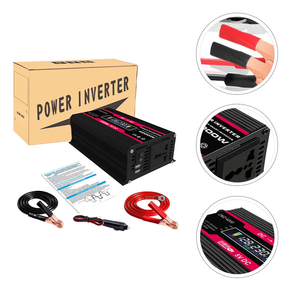 

Inverter Car Power Supply Digital Display LCD Plug Converter for Auto Supplies Liquid Crystal