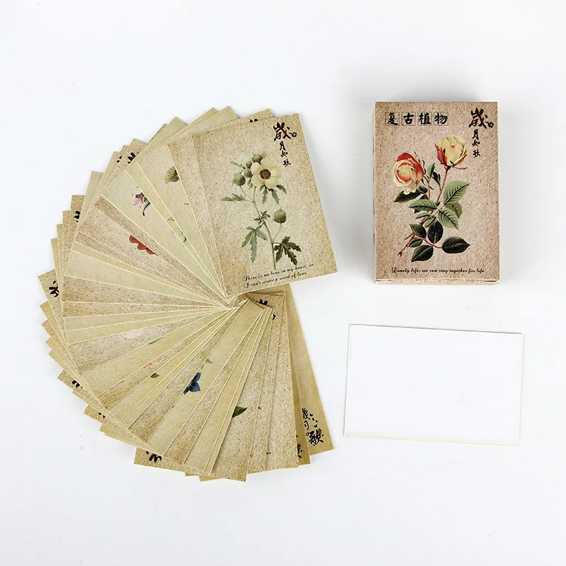 30 Sheets/Set Retro Plant Series Postcard/Greeting Card/Message Card/Birthday Letter Envelope Gift Card Two sizes