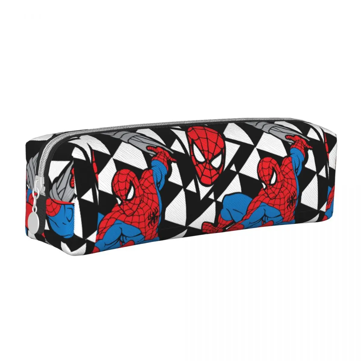 homem aranha padrao geometrico retro carater estojo de lapis pen holder bolsa para estudantes grande caixa de armazenamento presente para estudantes da escola 01