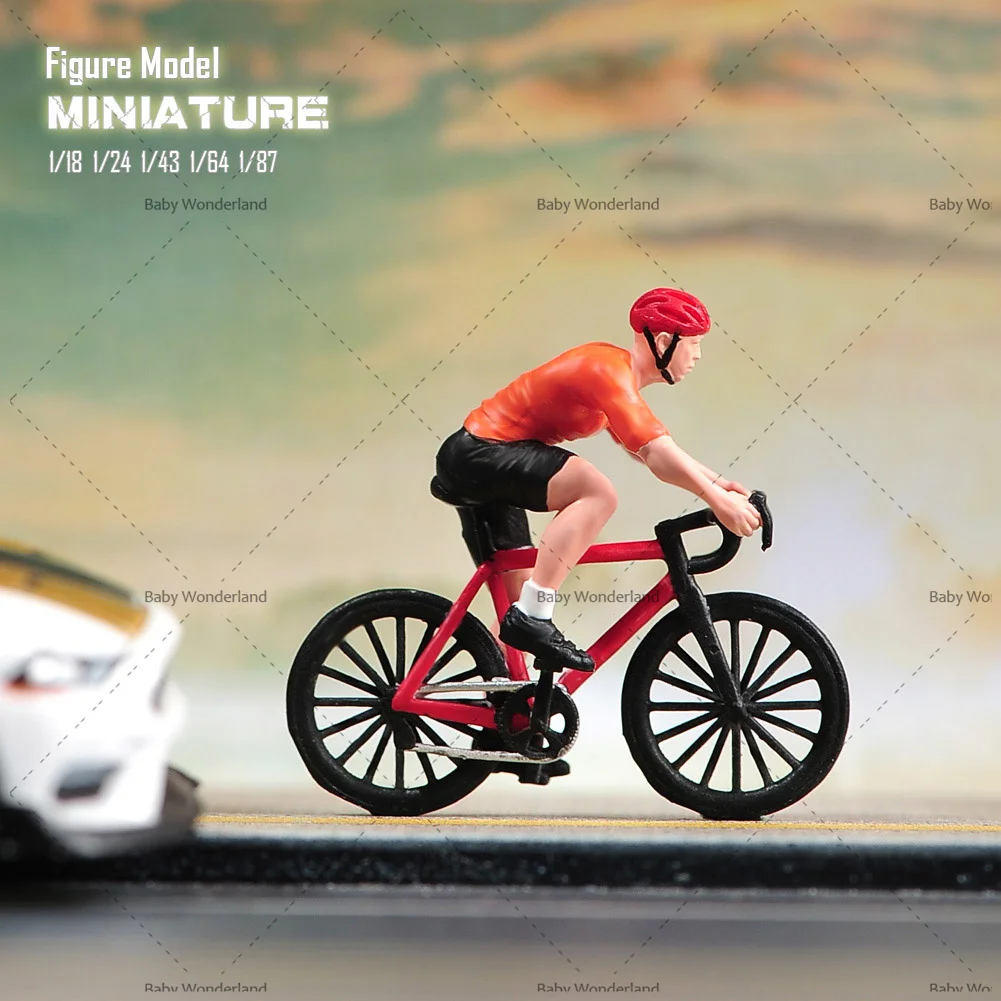 3D Printed1/87 1/64 1/43 1/24 1/18 Racing Driver Bike Male Miniature Figure Mini Diorama Resin Model Street Scene Prop Decor Toy