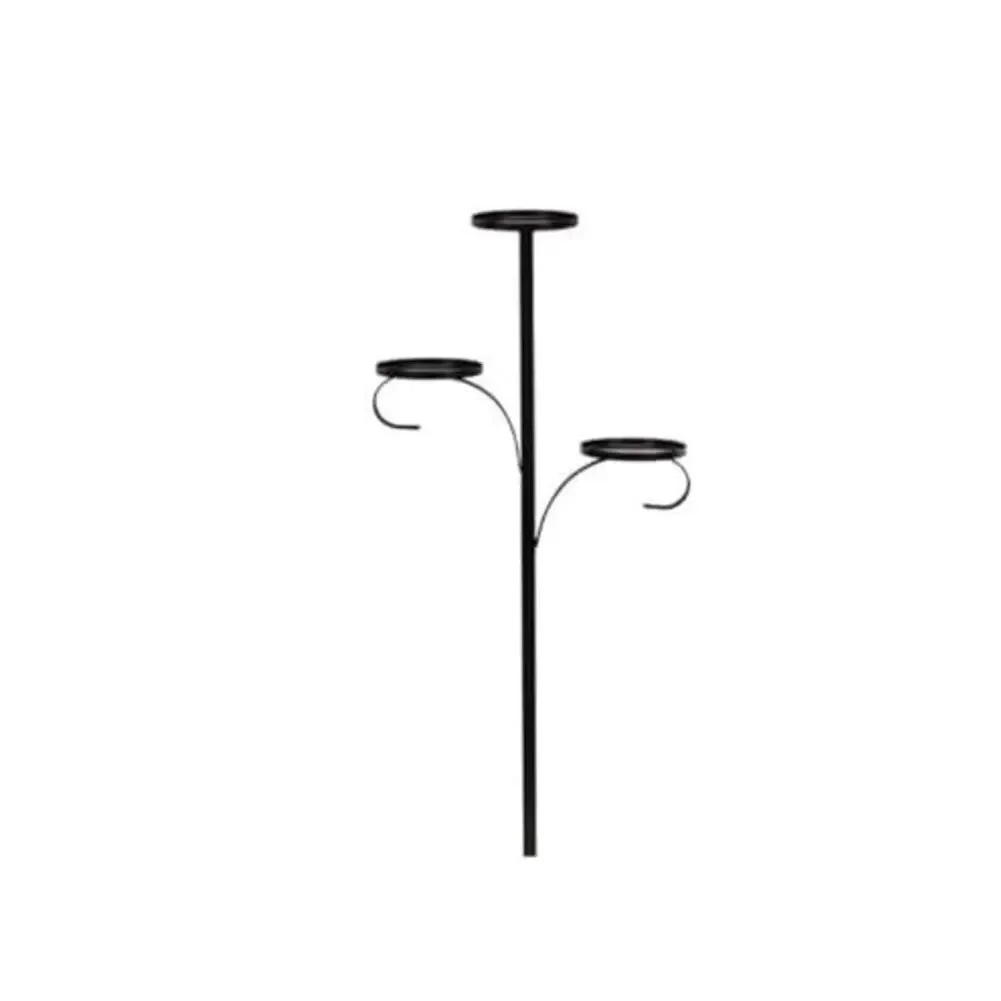 Three Tier Metal Christmas Tree Top Stand with Retro Candlestick Holder Design for Indoor and Outdoor Holiday Tree Display
