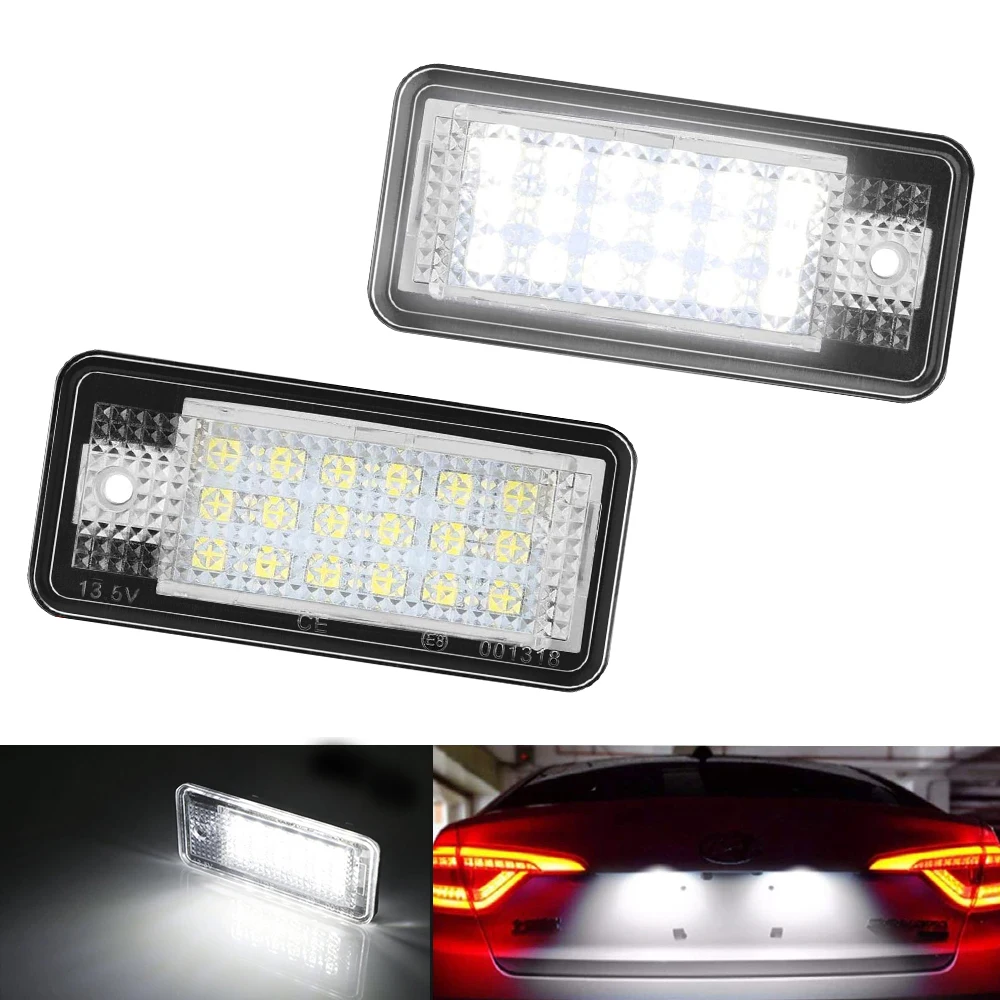 OXILAM 2Pcs CANBUS No Error LED Car License Plate Light 6000K Number Lamp Bulb For Audi A3 8p A4 B6 B7 Car Styling Accessories
