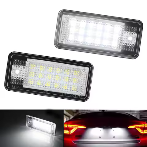 OXILAM 2Pcs CANBUS No Error LED Car License Plate Light 6000K Number Lamp Bulb For Audi A3 8p A4 B6 B7 Car Styling Accessories