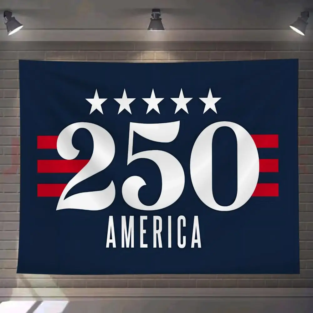 

250th anniversary Tapestry For Bedroom Living Room Outdoor Wall Decor Simple Stylish Art Piece Vertical Design