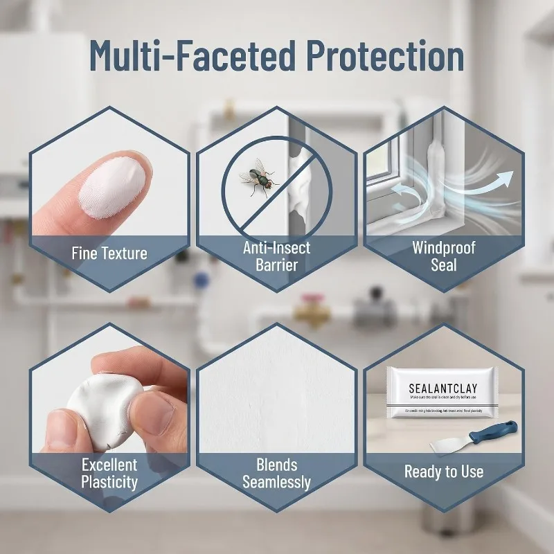 Sealant Clay, Reusable Air Conditioning Hole Seal Putty, Waterproof Insulation Gap Filler, Pest Blocking Sealing Mud for Pipe Holes, Wall Cracks