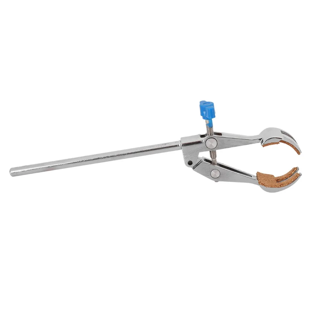 Zinc Alloy Lab Flask Clamp Adjustable Jaw Anti Slip Pad Four Prong Clamp Rotatable Head Heavy Duty Condenser Clamp Lab Testing