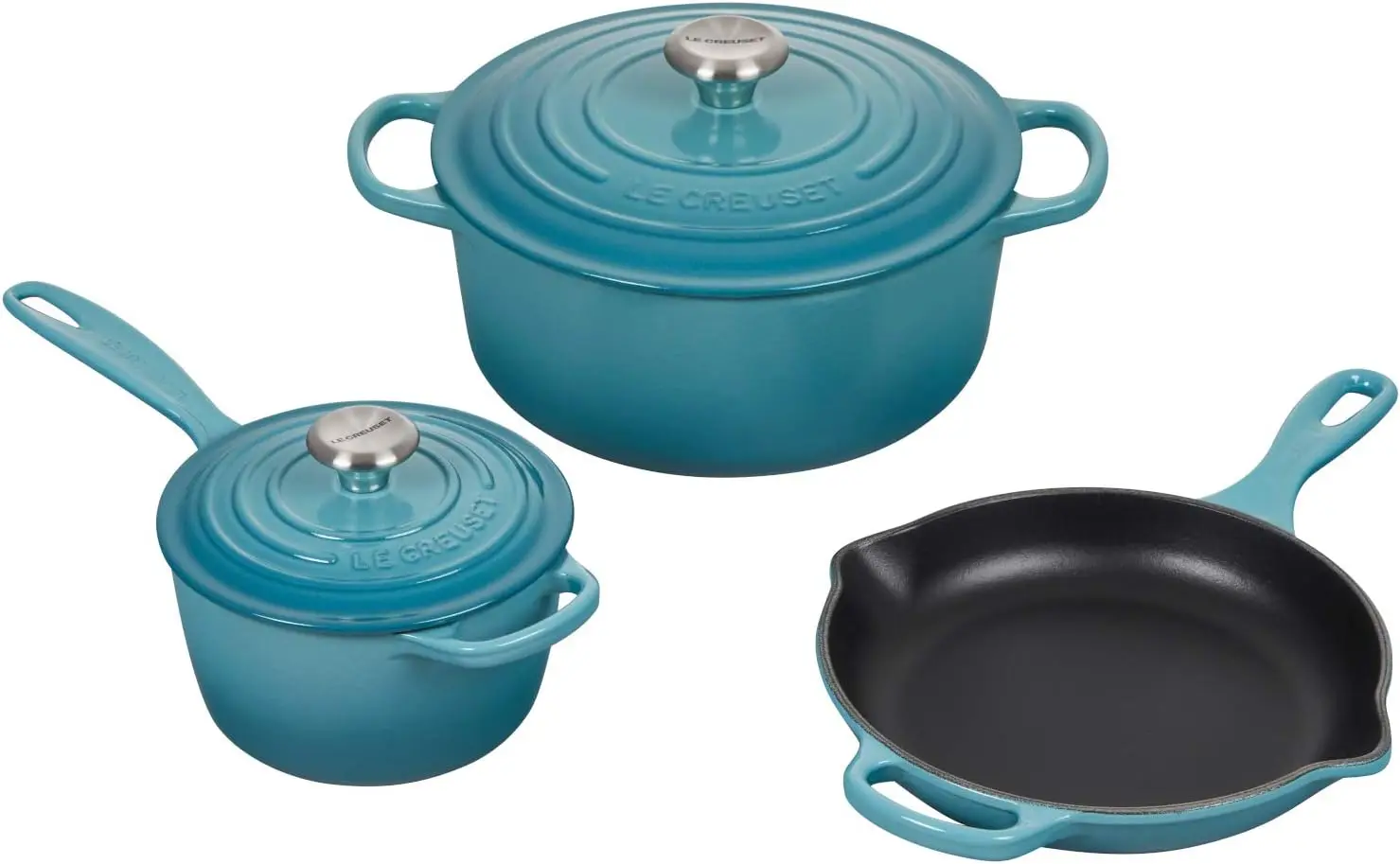 Caribbean Enameled Cast Iron 5 Piece Cookware Set