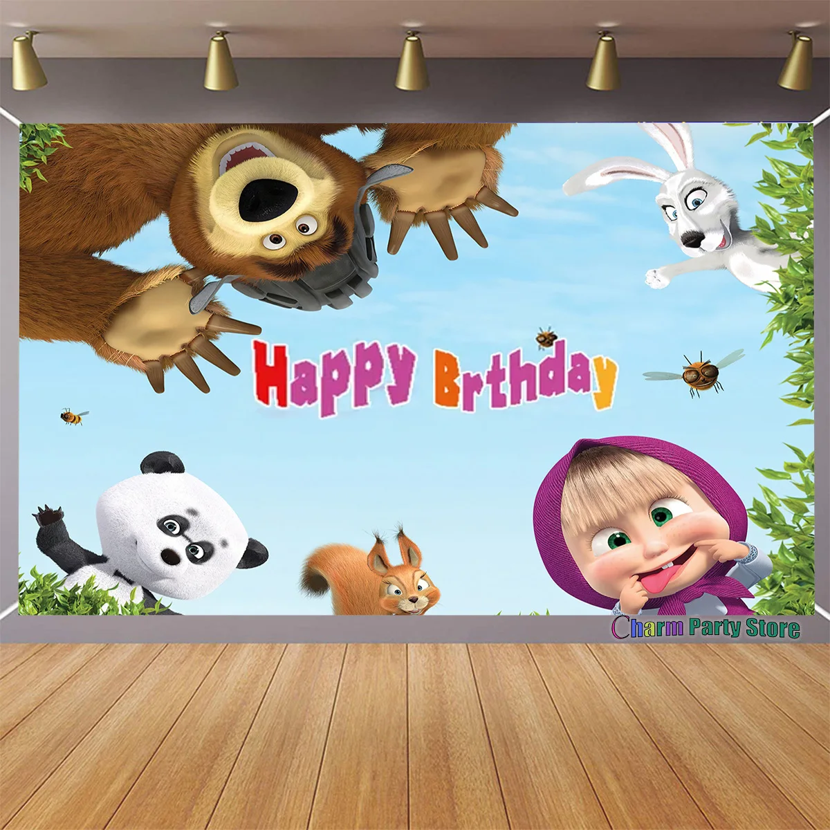 نسيج حفلة عيد الميلاد الكرتوني للتعليق على الحائط قابل لإعادة الاستخدام لتزيين حفلات أعياد الميلاد للأطفال، نسيج غرفة المعيشة