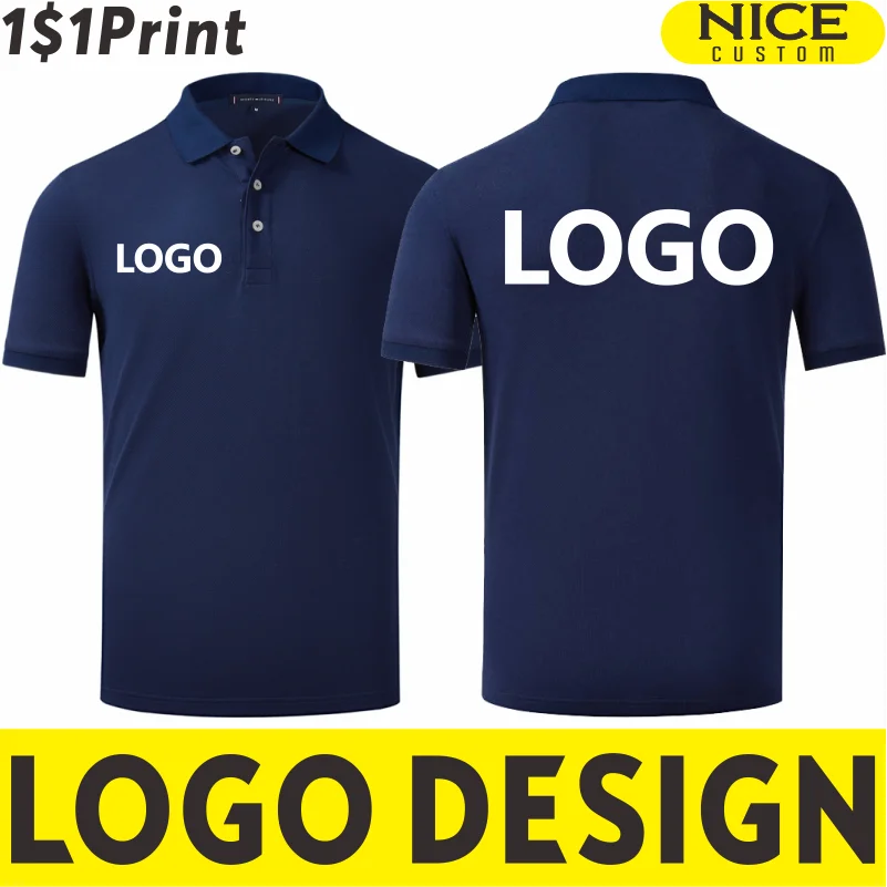 Business Men Women Pure Cotton Short Sleeve Polo Custom Logo Company Team Casual Lapel Polo Embroidery Brand Quality Shirt Print