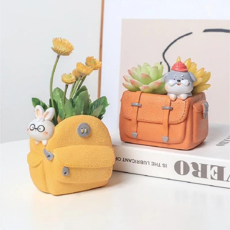 Cartoon Animals Flower Pot Garden Office Decoration Succulent Mini Flowerpot Cute Handbag Design Flowerpot Cactus Plants Planter