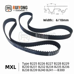 MXL Timing Belt Pitch 2.032mm Width 6/10mm Type B225 B226 B227 B228 B229 B230 B231 B232 B234 B235 B236 B238 B239 B240---B300