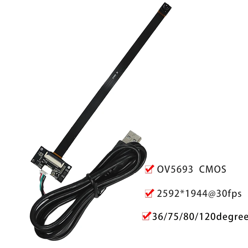

2592*1944 5MP OV5693 USB-модуль камеры 36/75/80/120/135 градусов AF/FF 30FPS Бесплатный драйвер для рекламной машины/ноутбука