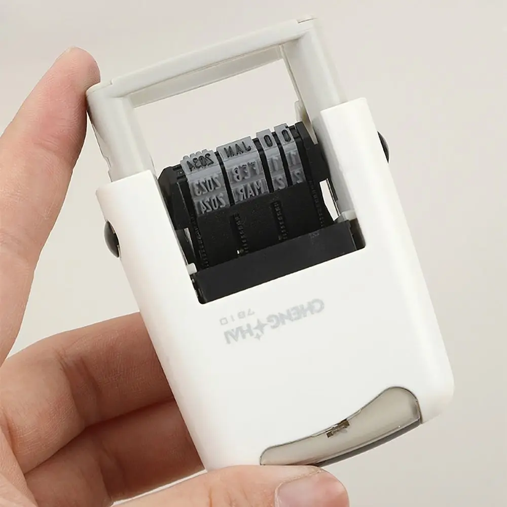Automatic Ink Return Day-month-year Data Stamp English Version Adjustable Date Wheel Self-Inking Stamps Lightweight Multicolor