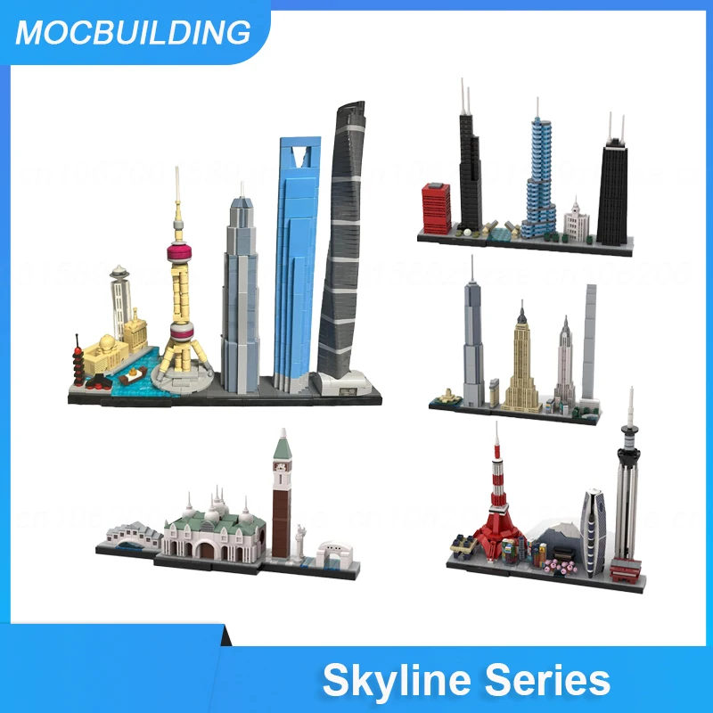 MOC Building Blocks Shanghai Skyline Upgraded Model DIY Display Assemble Bricks Architecture Collection Xmas Toys Gifts 795PCS