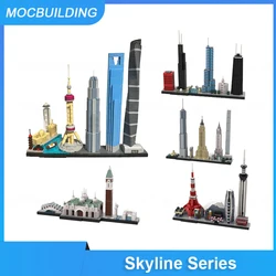 MOC Building Blocks Shanghai Skyline Upgraded Model DIY Display Assemble Bricks Architecture Collection Xmas Toys Gifts 795PCS