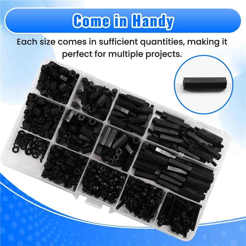 - Комплексный комплект нейлоновых прокладок ESTR, 600 шт., противостоящие винты M3 с наружной резьбой и внутренней резьбой для крепления печатной платы;