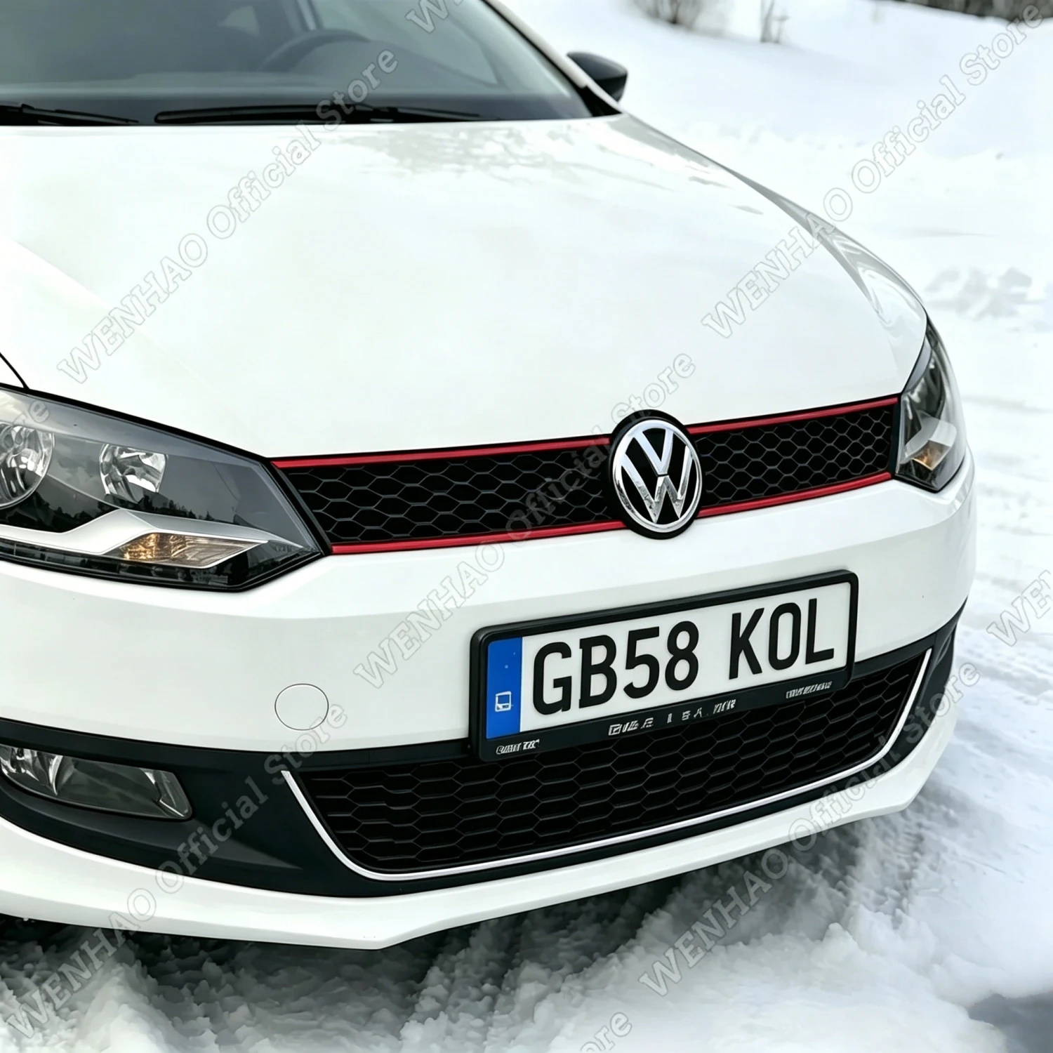 

GTI Style Car Front Bumper Racing Grills For Volkswagen VW POLO 6R 2011-2013 Honeycomb Mesh Upper Grille Car Accessories BodyKit